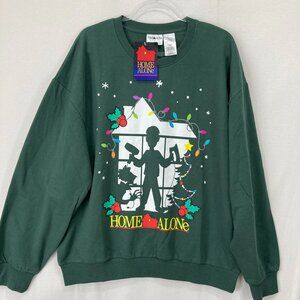 New Home Alone Men’s XL Sweatshirt Dark Green Christmas Holiday Graphic Crewneck